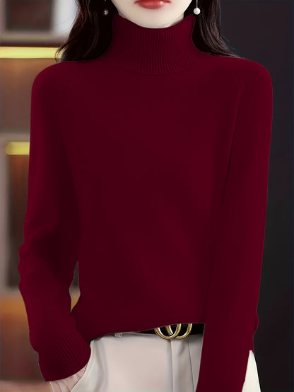 Rosalinde | Damen Rollkragenpullover mit geripptem Kragen