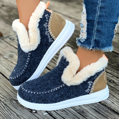 Berit | Damen Chelsea Boots gefüttert mit Kunstfellkragen