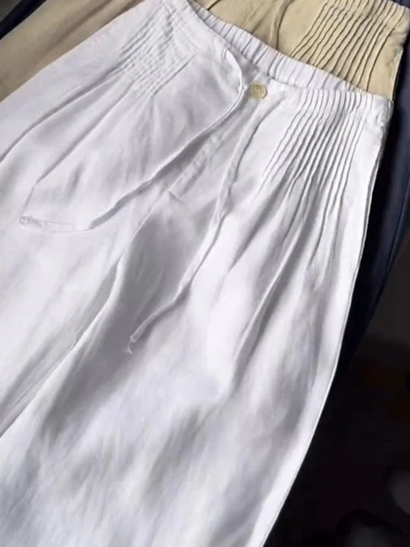 Nova | Weites Bein Hochtaillierte Hose mit Kordelzug