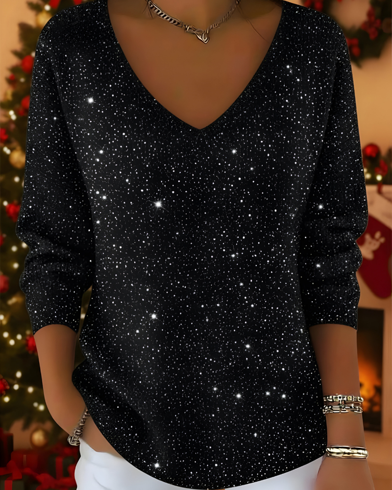 Hanna | Damen Strickpullover mit Glitzereffekt und Rippstruktur