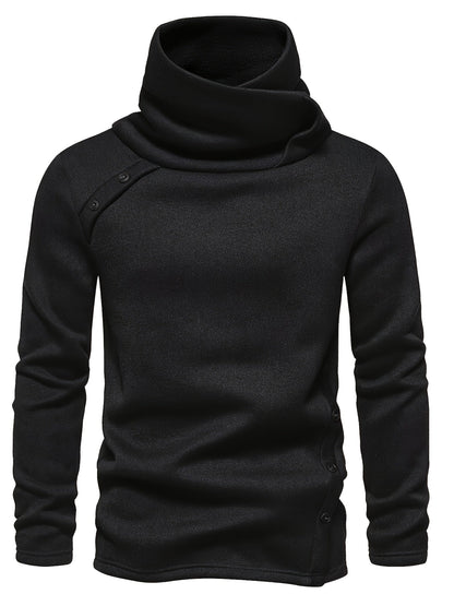 Emmanuel | Herren Strickpullover mit Knopfleiste Stehkragen