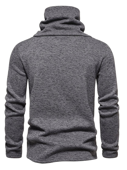 Emmanuel | Herren Strickpullover mit Knopfleiste Stehkragen