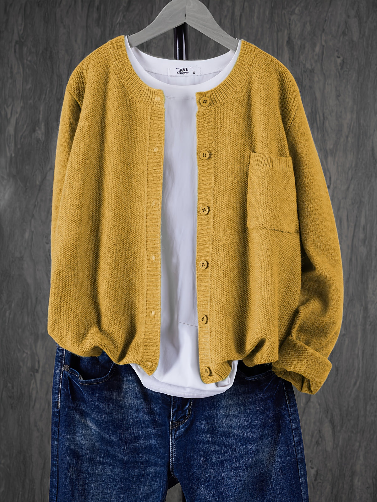 Erika | Damen Cardigan mit Knopfleiste und Pattentaschen