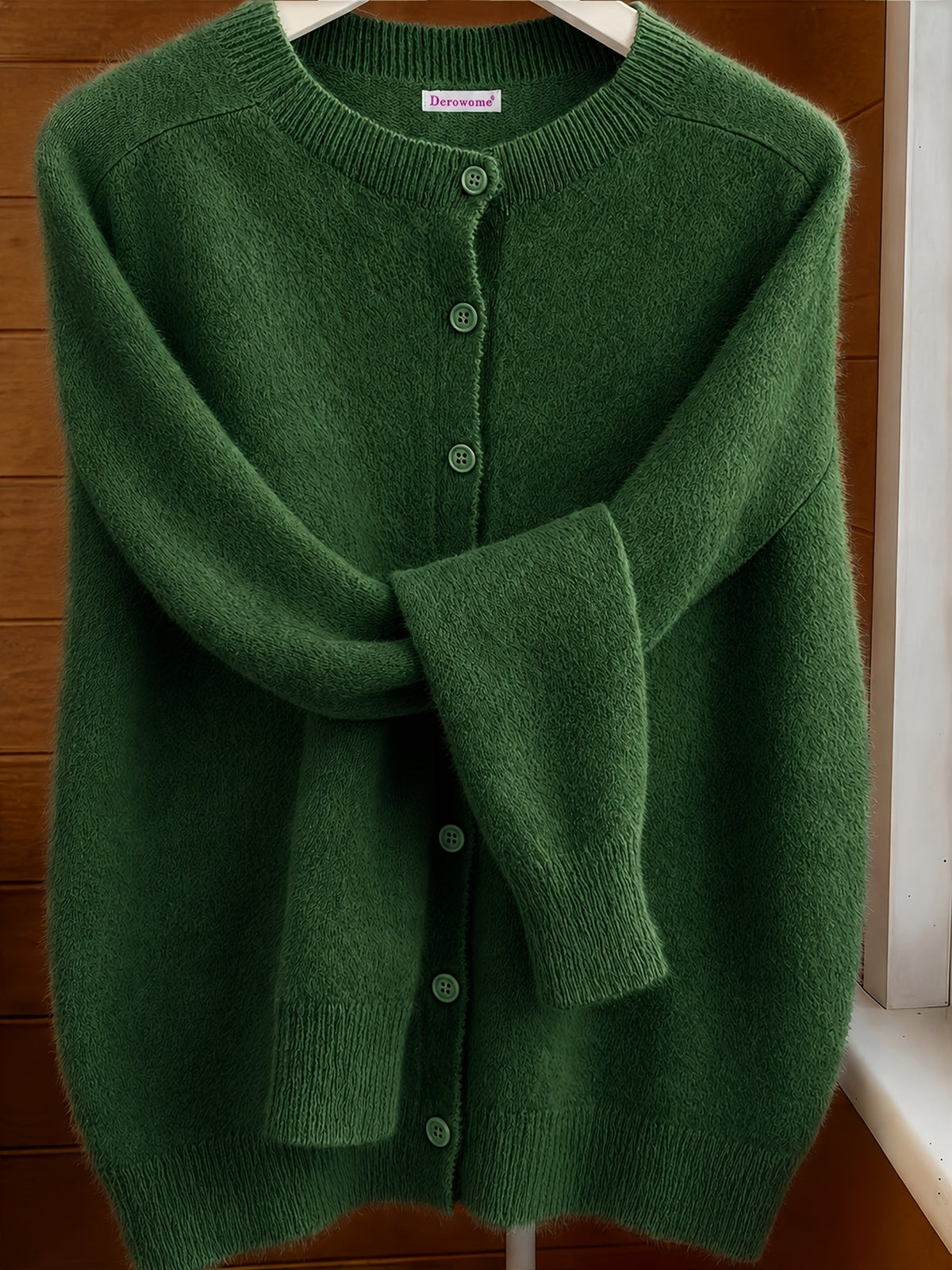Elvira | Damen Strickjacke Cardigan Rundhalsausschnitt