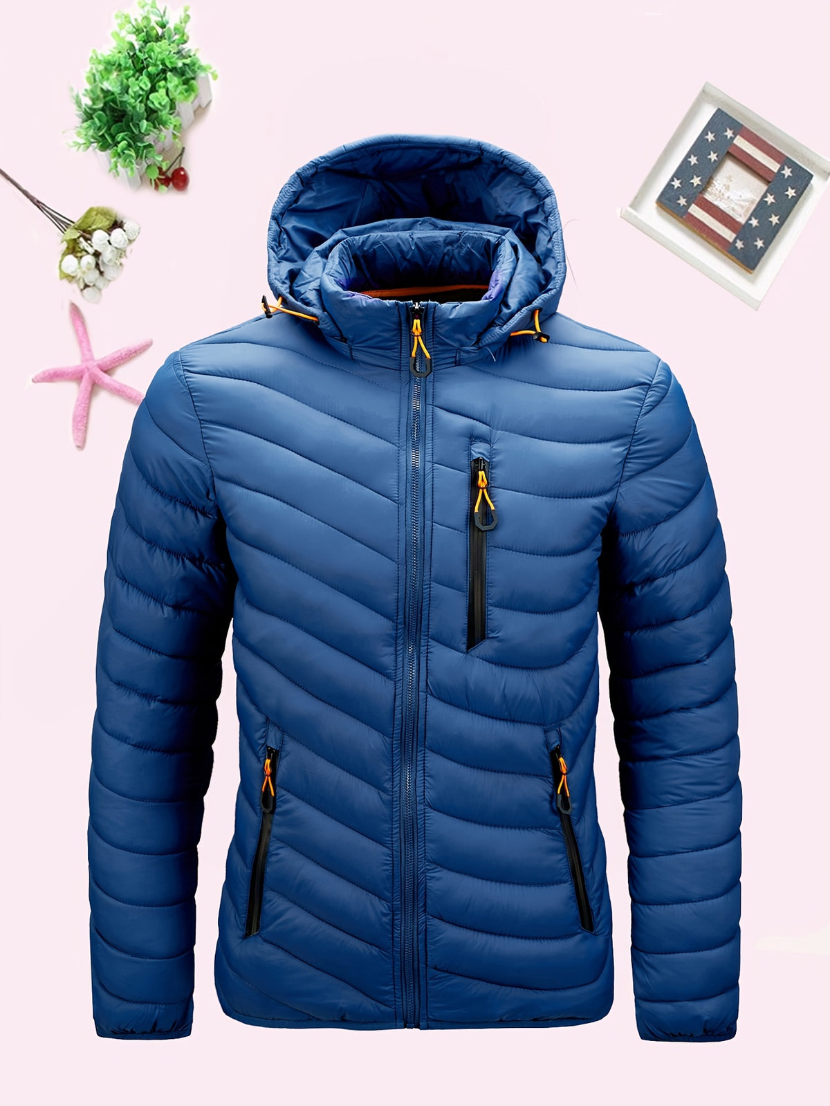 Cillian | Herren Steppjacke mit Kapuze und Stehkragen, Winterjacke