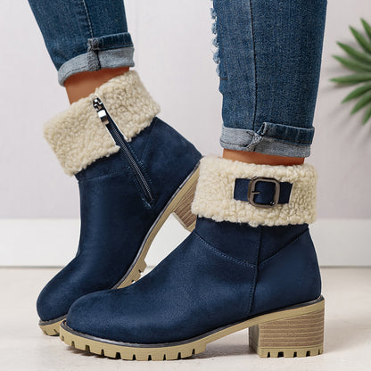 Belinda | Chelsea Boots für Damen mit Kunstfellkragen