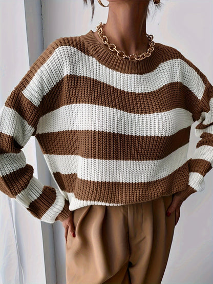 Madeleine | Gestreifter Oversized Strickpullover für Damen