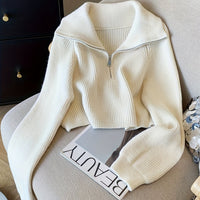 Lauretta | Gerippter Pullover mit Reißverschluss für Damen