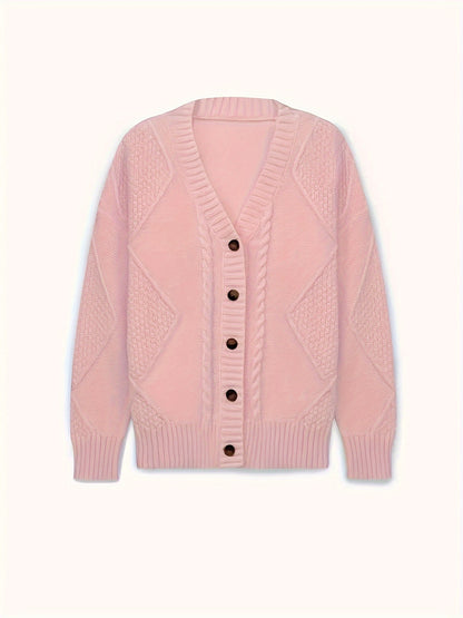 Eloise | Damen cardigan Zopfmuster Knopfleiste Oversized