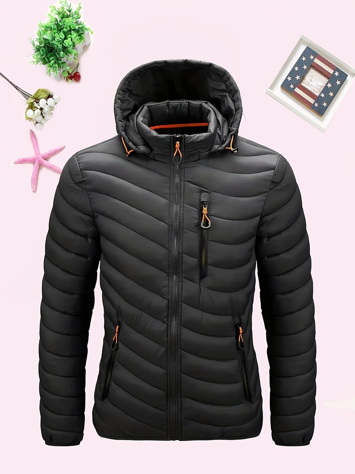 Cillian | Herren Steppjacke mit Kapuze und Stehkragen, Winterjacke