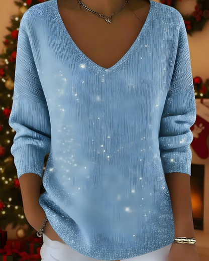 Hanna | Damen Strickpullover mit Glitzereffekt und Rippstruktur