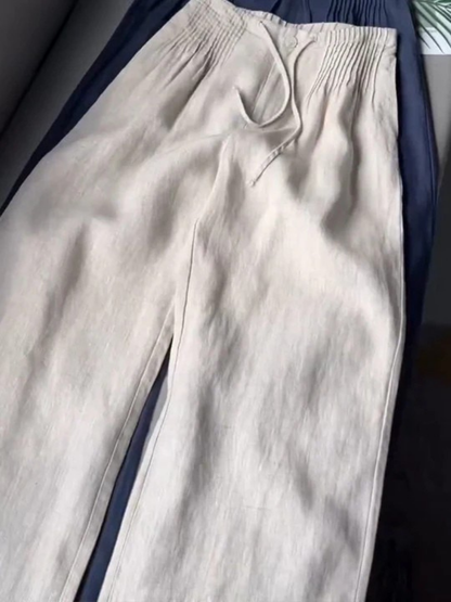 Nova | Weites Bein Hochtaillierte Hose mit Kordelzug