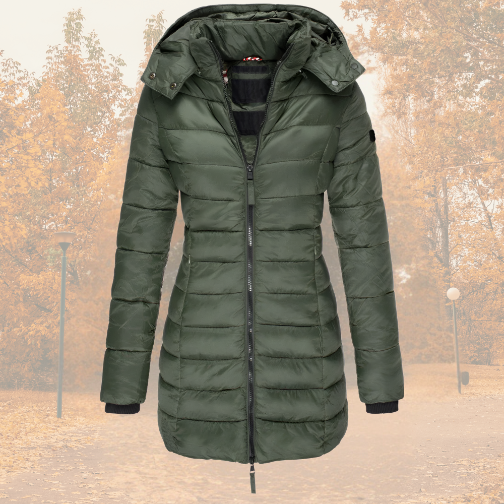 Brielle | Winterjacke Damen Taillierte Steppjacke mit Kapuze