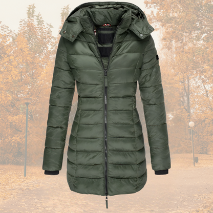 Brielle | Winterjacke Damen Taillierte Steppjacke mit Kapuze