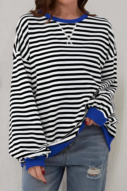 Guusje | Damen Sweatshirt mit Streifenmuster und Rundhalsausschnitt