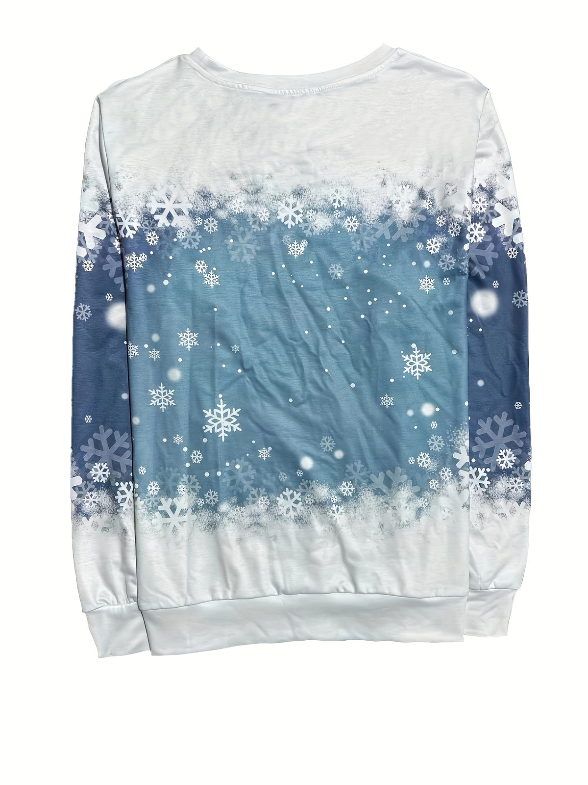 Alix | Weihnachtspullover mit Schneemann-Print Rundhals Damen
