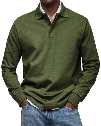 Matteo | Langarm Polo Shirt mit Knopfleiste für Herren