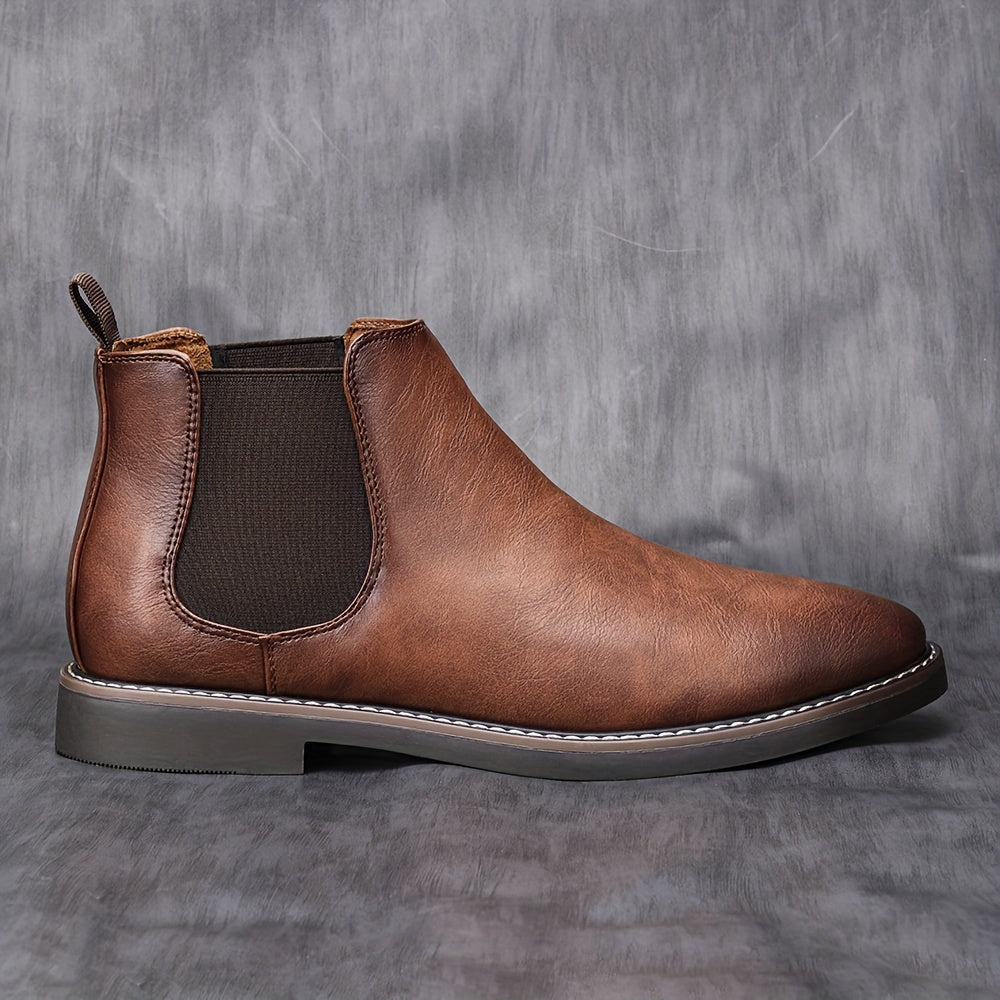 Marcel | Herren Chelsea Boots mit Schnürung und Blockabsatz, Braun