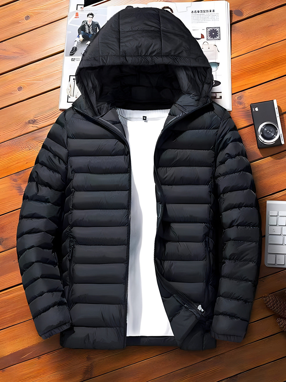 Marco | Herren Winterjacke Steppjacke mit Kapuze Reißverschluss