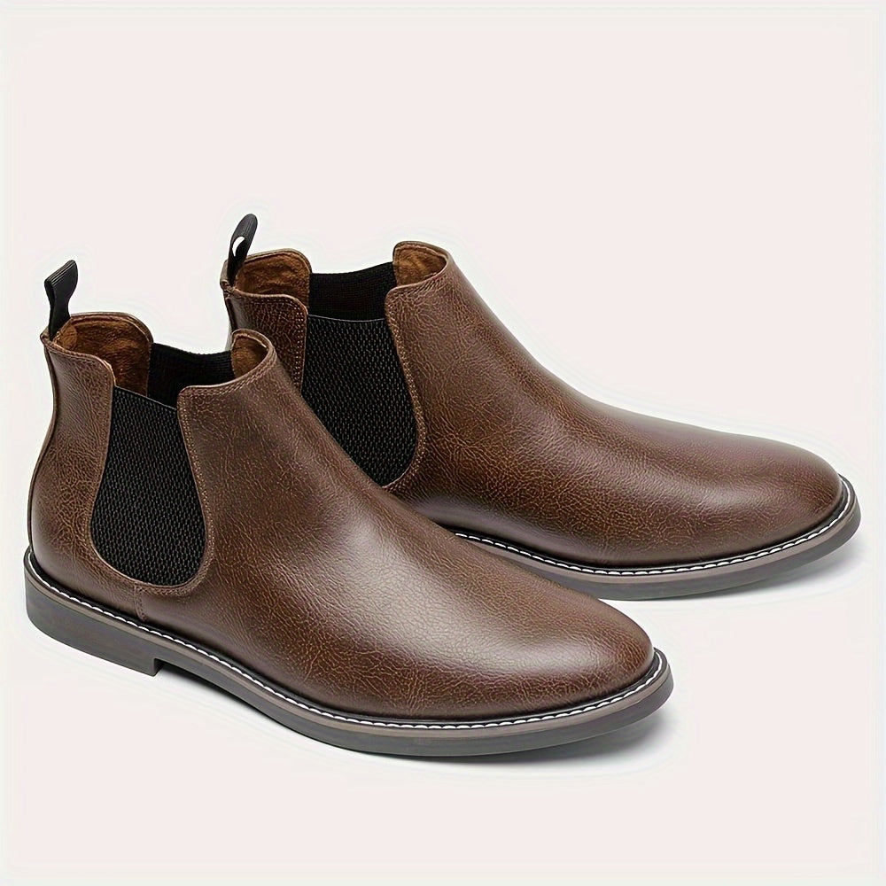 Marcel | Herren Chelsea Boots mit Schnürung und Blockabsatz, Braun