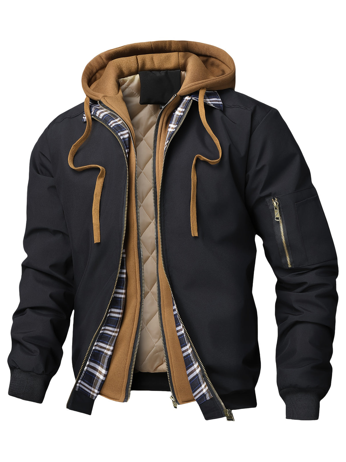 Bennett | Herren Steppjacke mit Kapuze und Kontrastfutter
