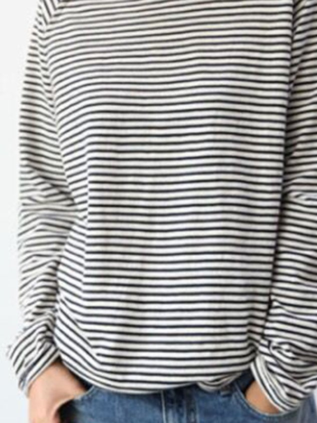 Renske | Gestreiftes Longsleeve Shirt mit Rundhals für Damen