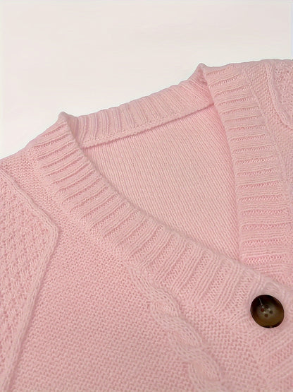 Eloise | Damen cardigan Zopfmuster Knopfleiste Oversized