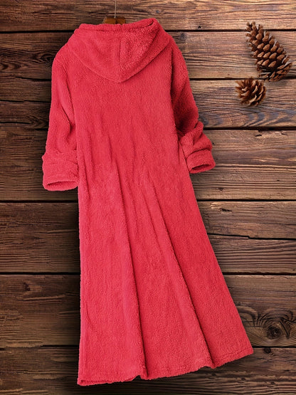 Karlijn | Kuschelige Kapuzenkleid Langarm mit Taschen für Damen