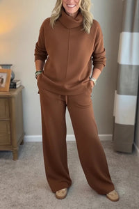 Aurelie | Zweiteiliges Loungewear Set Rollkragen Weitbein für Damen