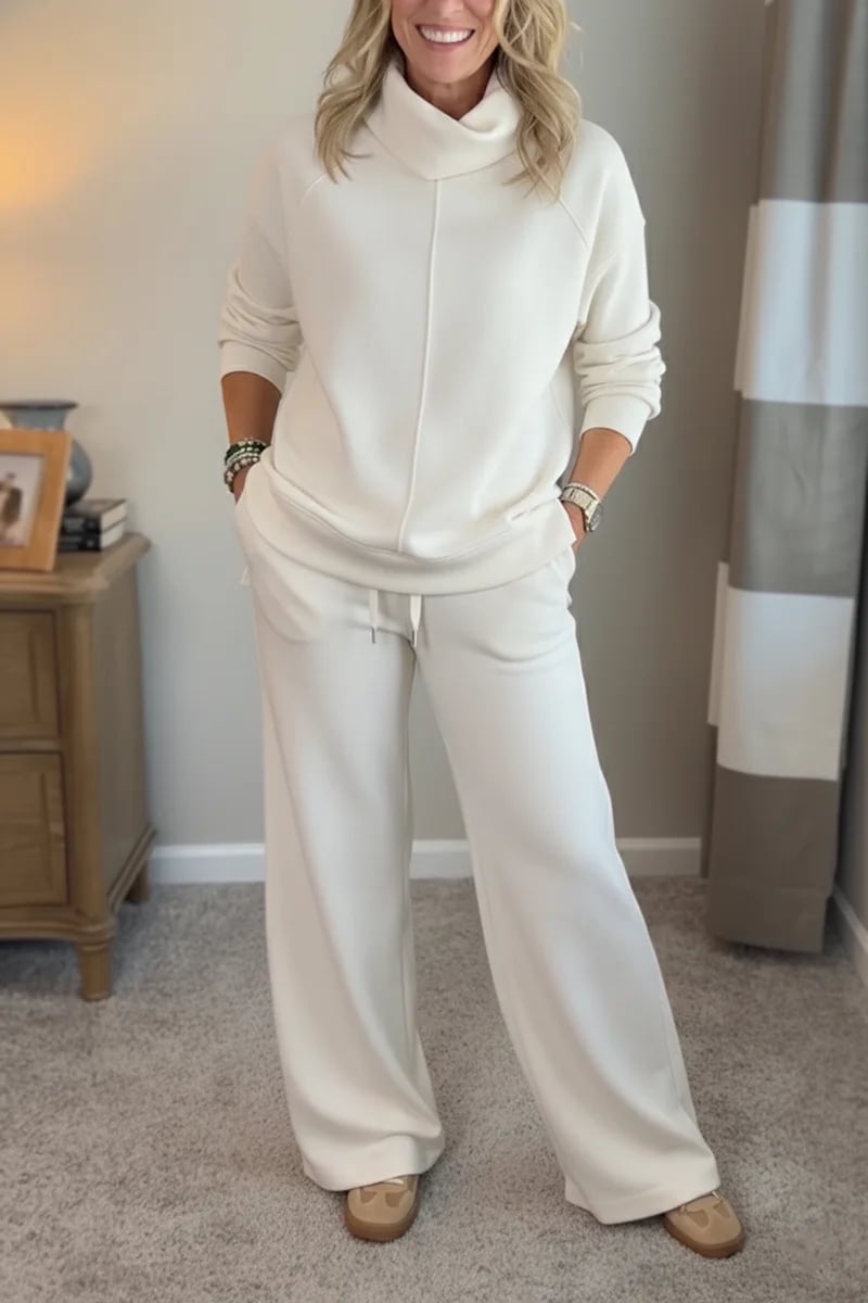 Aurelie | Zweiteiliges Loungewear Set Rollkragen Weitbein für Damen