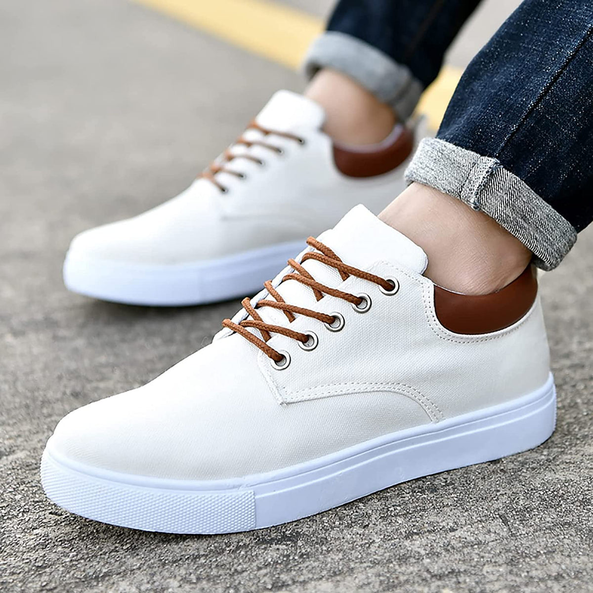 Lars Robuste Herren Sneakers mit weißer Sohle