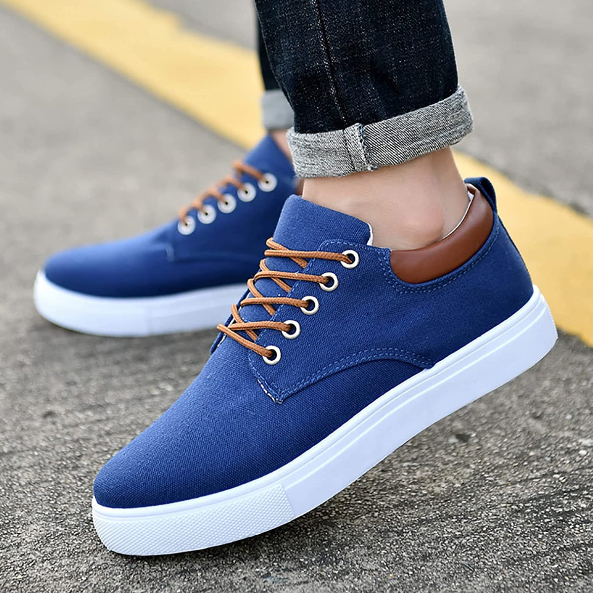 Lars Robuste Herren Sneakers mit weißer Sohle