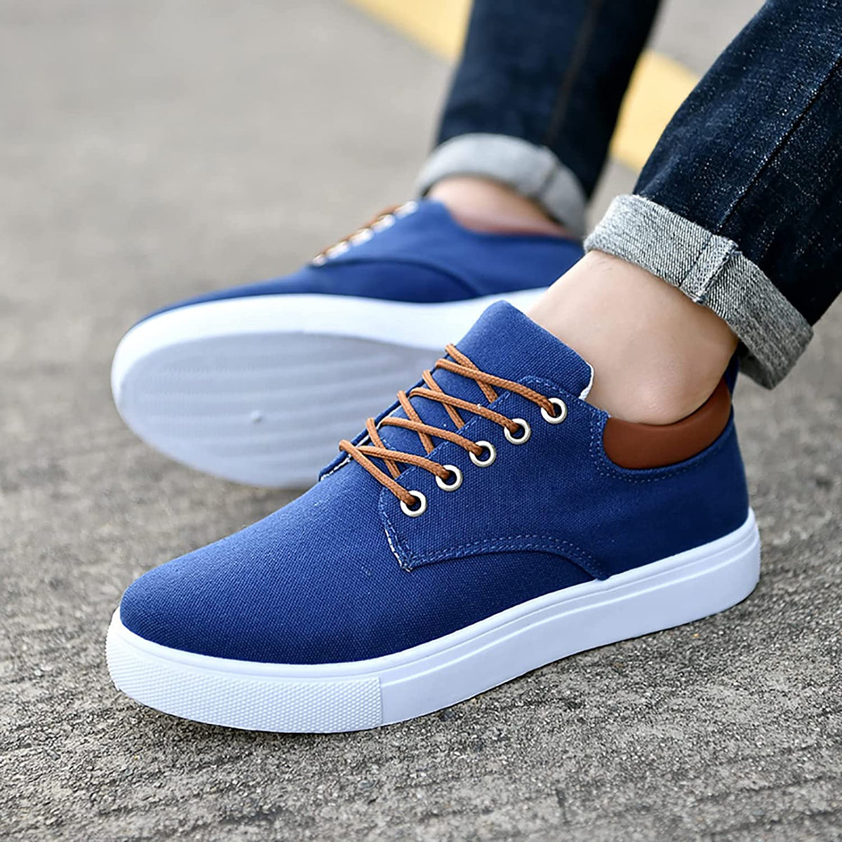 Lars Robuste Herren Sneakers mit weißer Sohle