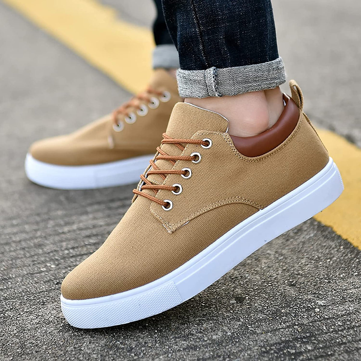 Lars Robuste Herren Sneakers mit weißer Sohle