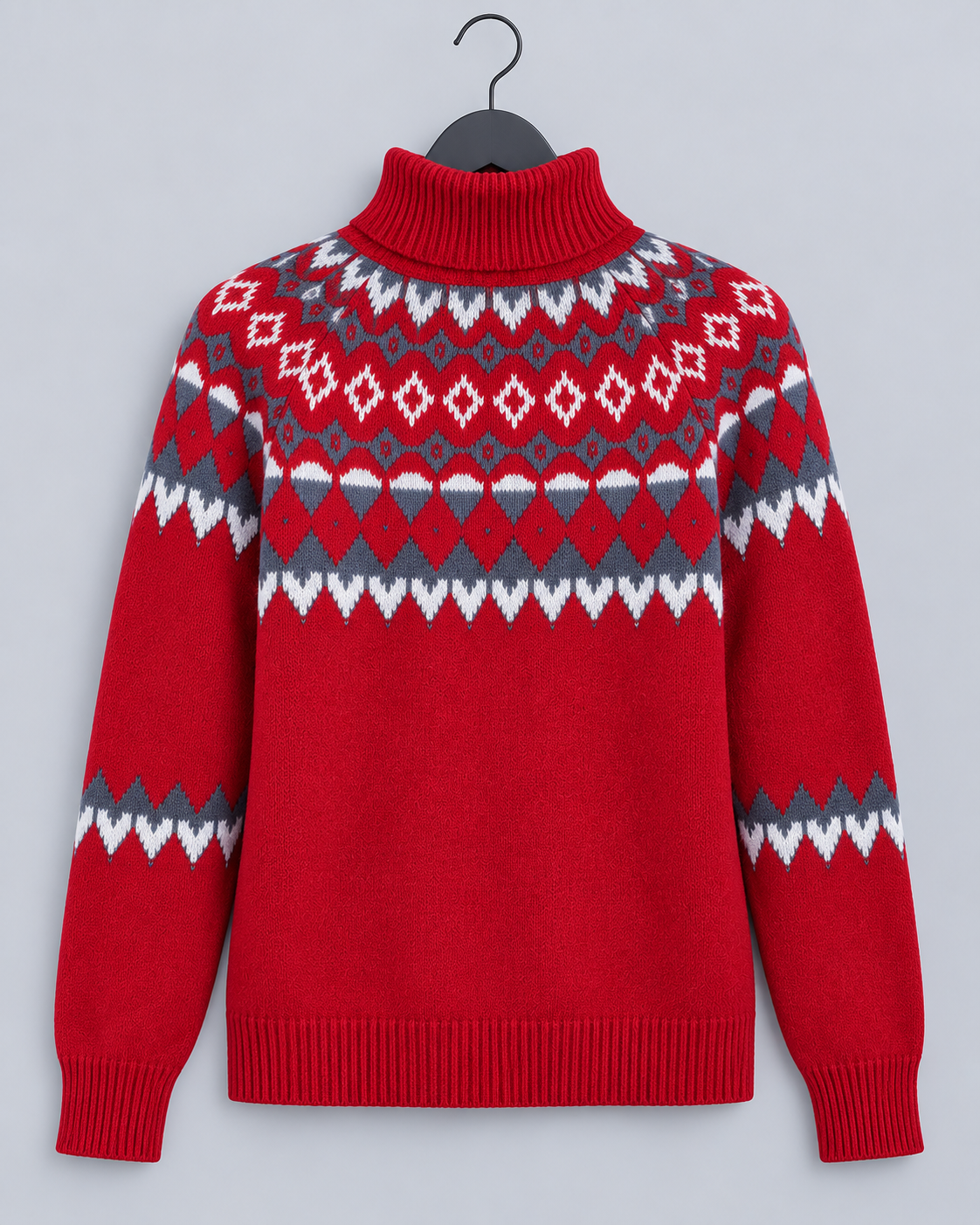 Claire | Weihnachtspullover Norwegermuster Rollkragen für Damen