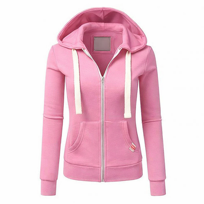 Cecile | Damen Kapuzenpullover Reißverschluss Kordelzug