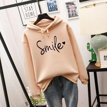 Amber | Oversize Kapuzenpullover mit Smiley-Print für Damen