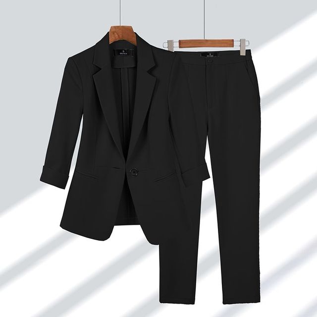 Yara | Damen Blazer Set mit Spitzrevers und Hosen