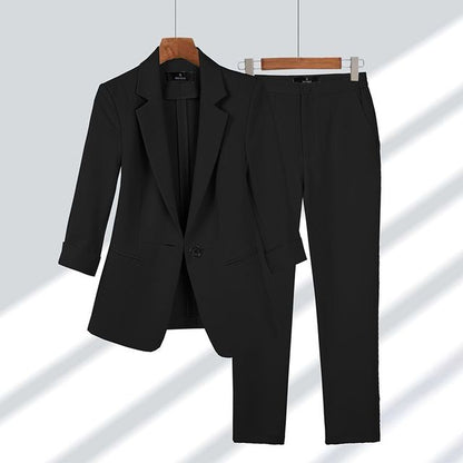 Yara | Damen Blazer Set mit Spitzrevers und Hosen