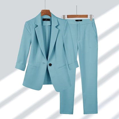 Yara | Damen Blazer Set mit Spitzrevers und Hosen