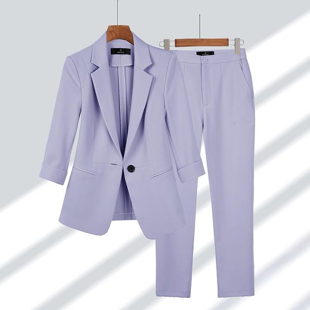 Yara | Damen Blazer Set mit Spitzrevers und Hosen