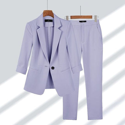 Yara | Damen Blazer Set mit Spitzrevers und Hosen