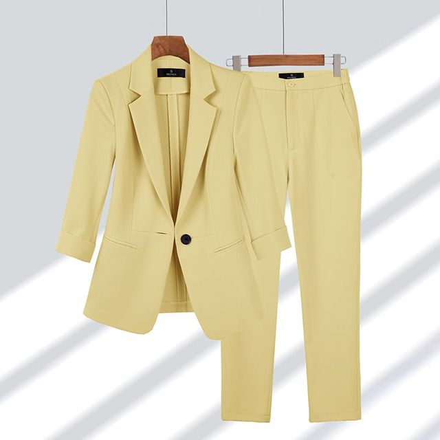 Yara | Damen Blazer Set mit Spitzrevers und Hosen