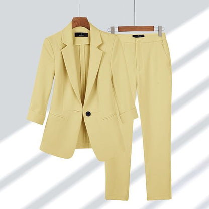 Yara | Damen Blazer Set mit Spitzrevers und Hosen