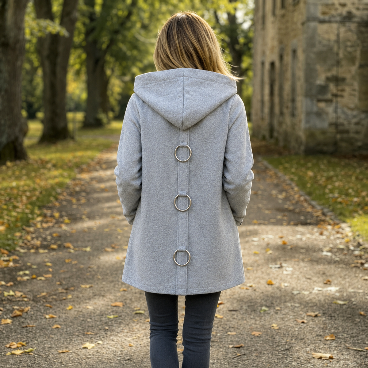 Greta | Oversized Strickjacke mit Kapuze, Knopfleiste und Taschen