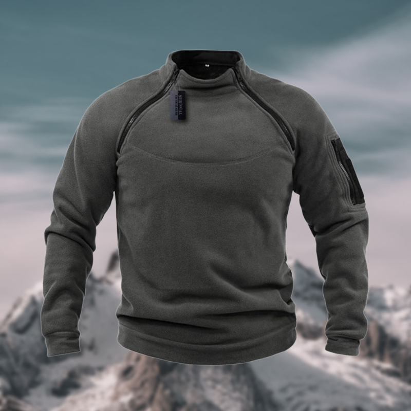Theo | Herren Viertelzip Pullover Stehkragen Gerippt