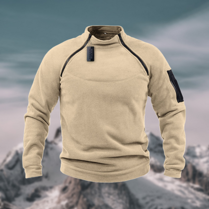 Theo | Herren Viertelzip Pullover Stehkragen Gerippt