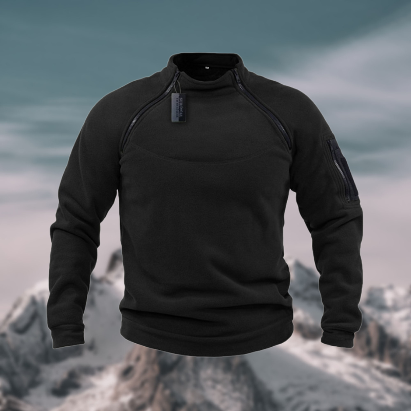 Theo | Herren Viertelzip Pullover Stehkragen Gerippt