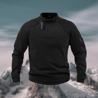 Theo | Herren Viertelzip Pullover Stehkragen Gerippt