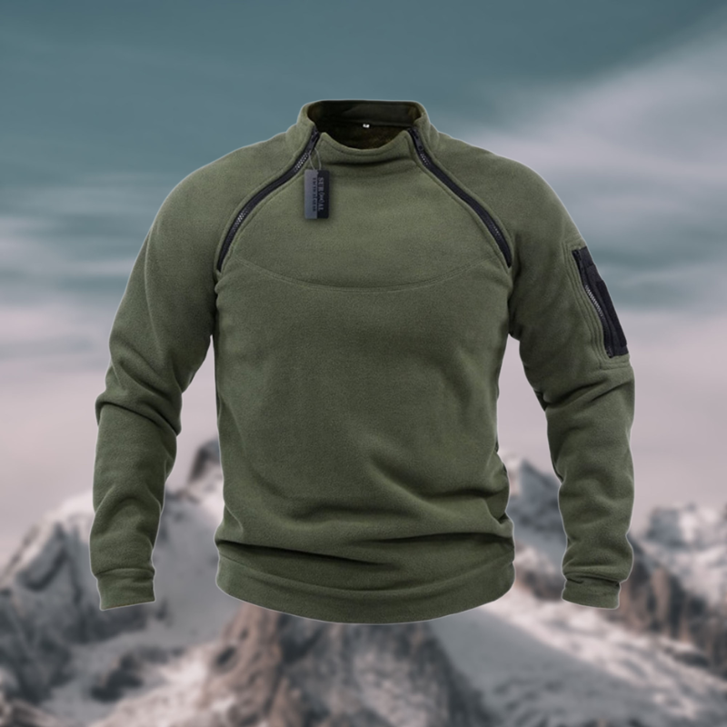 Theo | Herren Viertelzip Pullover Stehkragen Gerippt